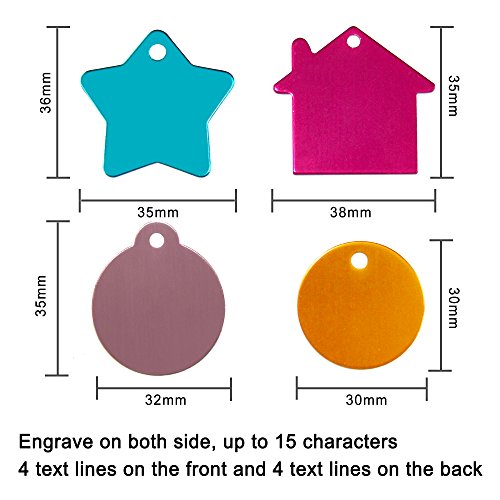 ABIsedrin Etiqueta de identificación de Mascotas para Perros/Gatos, Etiqueta de Perro Grabado para Mascotas, Etiqueta de Mascotas Personalizada 9 Formas y 9 Colores para Elegir-Hueso