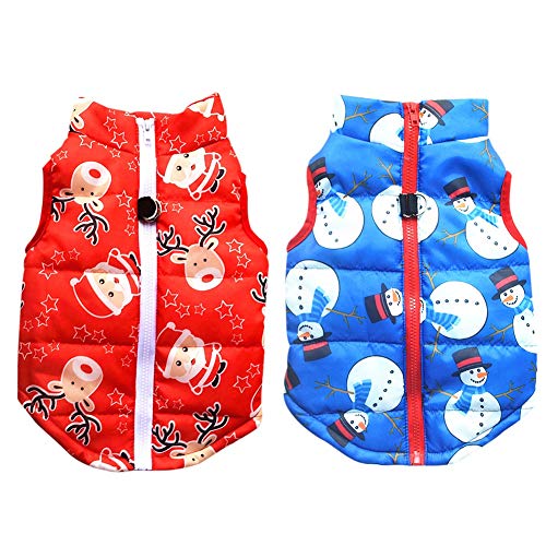 Abrigos para cachorros para perros pequeños Ropa de Navidad Papá Noel Muñeco de nieve Reno Abrigos de invierno para cachorros Chaquetas para perros pequeños Disfraz de Navidad para perro pequeño