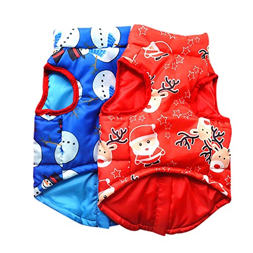 Abrigos para cachorros para perros pequeños Ropa de Navidad Papá Noel Muñeco de nieve Reno Abrigos de invierno para cachorros Chaquetas para perros pequeños Disfraz de Navidad para perro pequeño