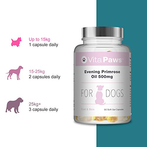 Aceite de Onagra 500mg para Perros - 90 Perlas - VitaPaws