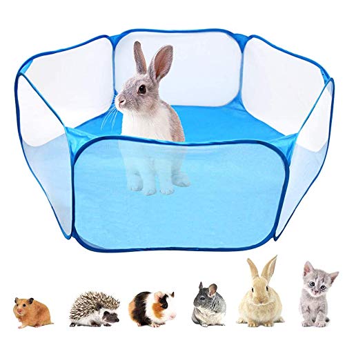 afdg Tienda de Jaula para Animales Pequeños, Parque de Animales Pequeños, Carpa para Mascotas Transpirable para Hámsteres, Conejillos de Indias, Erizos, Conejos, Gatos, Perros (Azul)