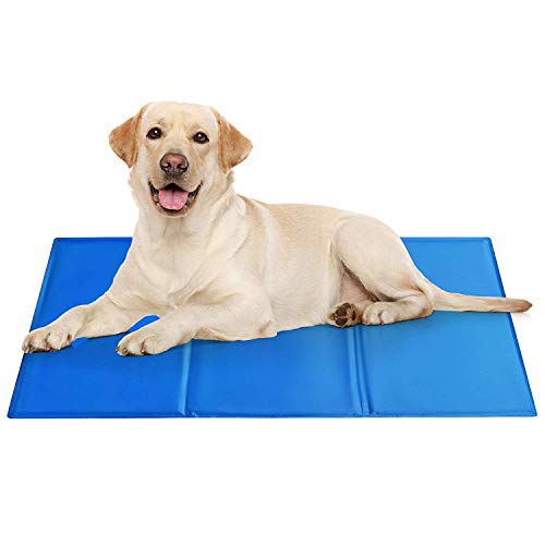 Alfombrilla Refrigeracion del Perro, Grande 90x50cm - Cama Manta Refrescante para Mascotas Perros Gatos Verano - Impermeable, Ligero & Resistente a la Punción - Auto-Enfriamiento Almohadilla de Gel