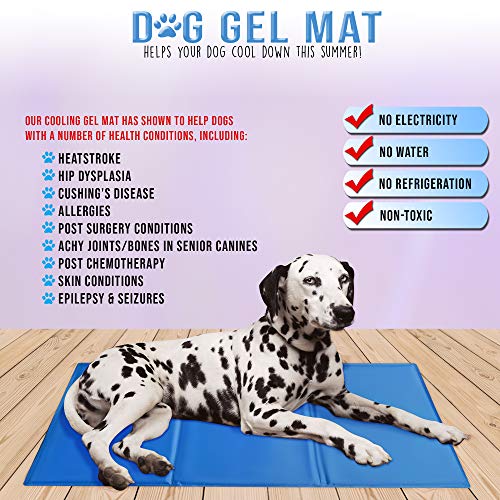 Alfombrilla Refrigeracion del Perro, Grande 90x50cm - Cama Manta Refrescante para Mascotas Perros Gatos Verano - Impermeable, Ligero & Resistente a la Punción - Auto-Enfriamiento Almohadilla de Gel