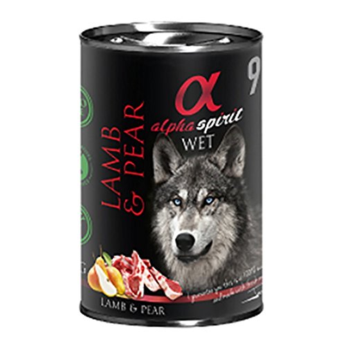 Alpha Spirit - Lata De Cordero Y Pera Para Perros, 1 Lata 400Gr