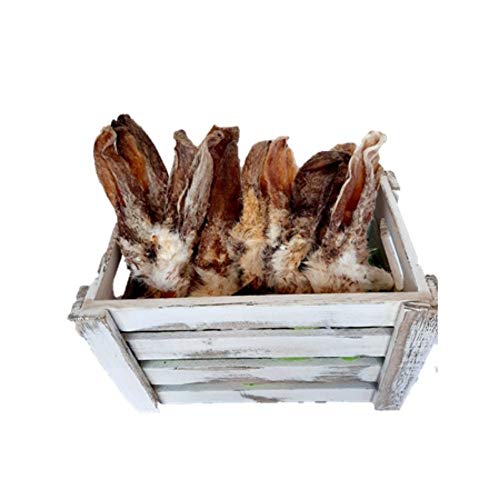 ALPHA SPIRIT Snack Natural CHUCHE para Perro - Oreja DE Conejo DESHIDRATADA con Pelo - 12 Unidades | ANIMALUJOS
