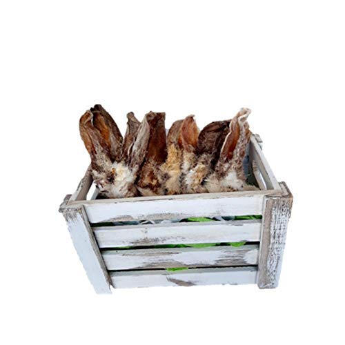 ALPHA SPIRIT Snack Natural CHUCHE para Perro - Oreja DE Conejo DESHIDRATADA con Pelo - 12 Unidades | ANIMALUJOS