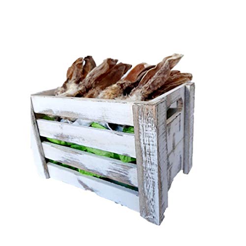 ALPHA SPIRIT Snack Natural CHUCHE para Perro - Oreja DE Conejo DESHIDRATADA con Pelo - 12 Unidades | ANIMALUJOS