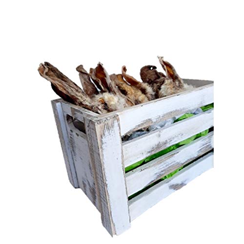 ALPHA SPIRIT Snack Natural CHUCHE para Perro - Oreja DE Conejo DESHIDRATADA con Pelo - 12 Unidades | ANIMALUJOS