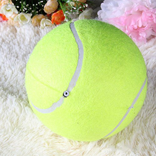 Alxcio Pelota de tenis de juguete para mascotas, juguetes inflables de entrenamiento de mascotas, de 22,5 cm, de goma duradera, para niños, adultos, perros grandes y divertidos.