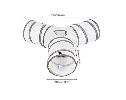 aokuy Túneles para Gatos,Túnel de Gato3 Vías Plegable Juguete del Gato/Divertido Juego Juguete Tubo/Túnel de Juguete con Pelota para Mascota Gatos Conejos Cachorro Uso Interior y Exterior