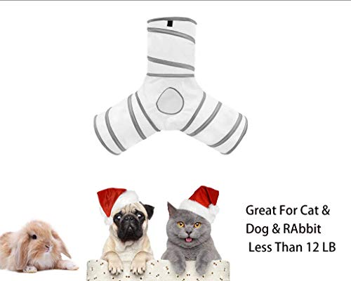 aokuy Túneles para Gatos,Túnel de Gato3 Vías Plegable Juguete del Gato/Divertido Juego Juguete Tubo/Túnel de Juguete con Pelota para Mascota Gatos Conejos Cachorro Uso Interior y Exterior