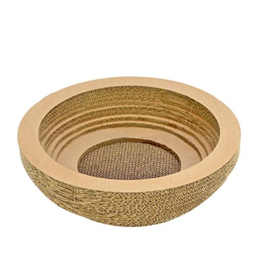 AYRSJCL Arañazos Gato del Gato Junta Cama Redonda Corrugado Gato tazones de Papel con Hierba gatera cartón Vaso de molienda Garra Gato durmiendo Cama del Animal doméstico Toygold