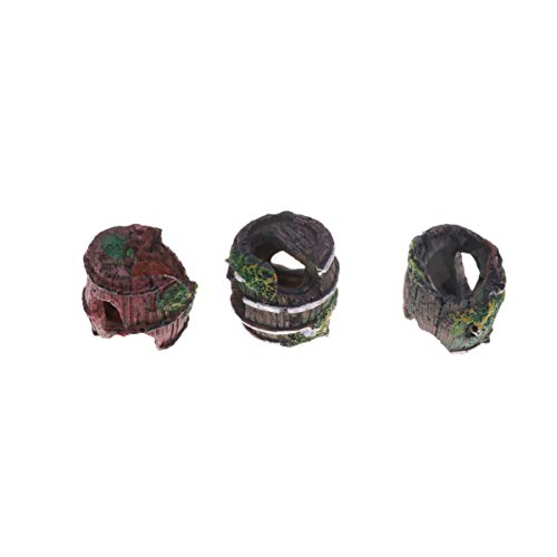 Balacoo 3 Piezas de Resina de Barril Roto Decoraciones de Acuario Pecera Adorno de Paisajismo Vívido Único Elegante Adorno de Acuario Hogar Artesanía Paisajismo Decoración