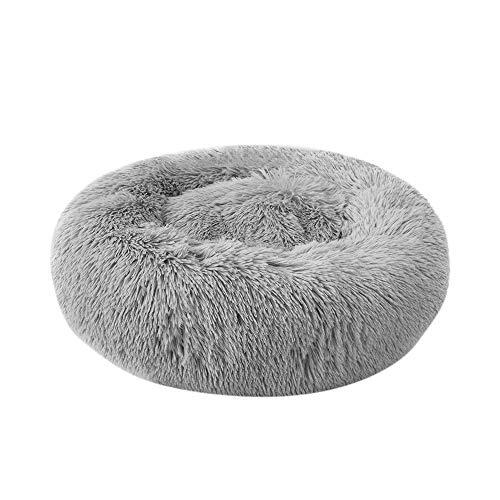 Bedler Cama de Felpa Redonda Suave para Mascotas Gato de Cama Suave Cama de Gato para Gatos Pequeños Perros Cama Redonda para Mascotas