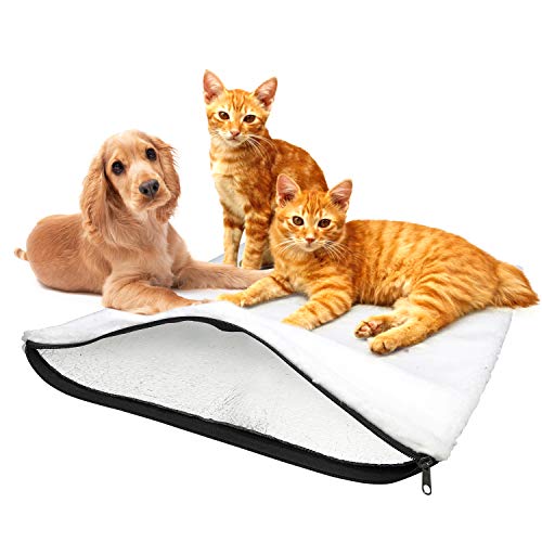BellMietz® Manta autocalentable para gatos [hecha a mano en Europa] – 45 x 60 cm grande manta con calefacción, acogedora y suave Eco Sherpa manta eléctrica para gatos y perros