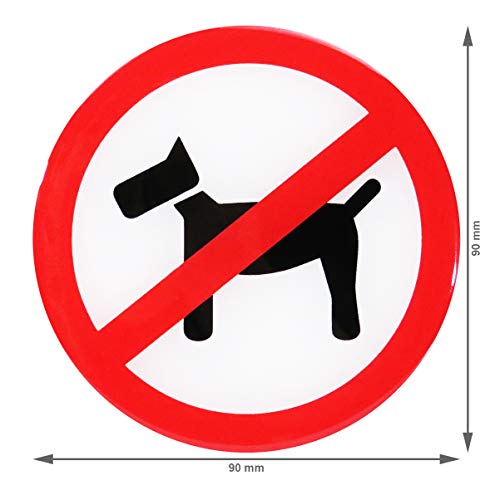 BIKE-label 900010-VA - Pegatina 3D para prohibición de perros y perros (90 x 90 mm)