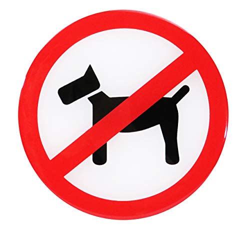 BIKE-label 900010-VA - Pegatina 3D para prohibición de perros y perros (90 x 90 mm)