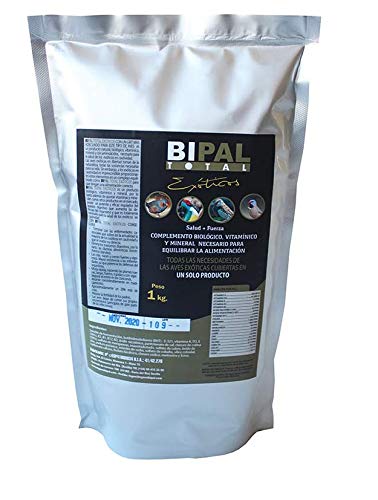 BiPal Total Exóticos 1kg (Grit con vitaminas, minerales y aminoácidos) para pájaros exóticos