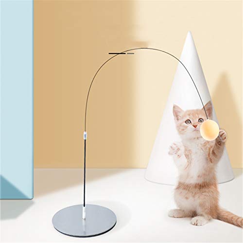 ChengBeautiful Varita De Juguete para Gatos Auto-curación Larga Rod Cat Stick Sticker Table Tenis Gatito Juguete (Color : Silver, Size : One Size)