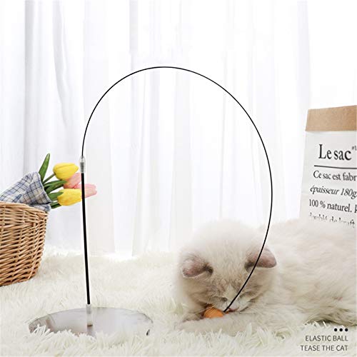 ChengBeautiful Varita De Juguete para Gatos Auto-curación Larga Rod Cat Stick Sticker Table Tenis Gatito Juguete (Color : Silver, Size : One Size)