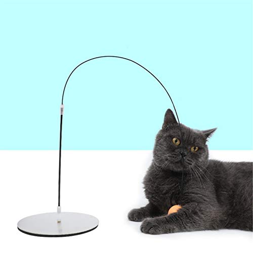 ChengBeautiful Varita De Juguete para Gatos Auto-curación Larga Rod Cat Stick Sticker Table Tenis Gatito Juguete (Color : Silver, Size : One Size)