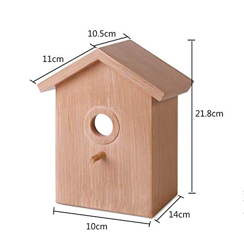 Comederos Para Aves,Color Madera De Nido De Pájaro Cage Uno Espejo Estaciones De Alimentación,Pequeños Utensilios De Aves Silvestres Dispensador De Alimentos Para Mascotas,Balcón Exterior Suminis