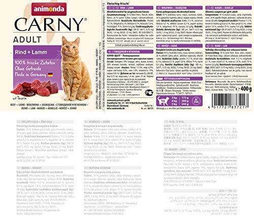Comida para gatos animonda Carny Adult, comida húmeda para gatos adultos, pack mixto 1, 12 x 400 g