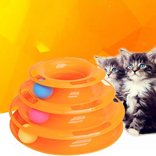 Creative Pet Cat Toy Carrusel de Gato de Tres Capas Cat Cat Supplies Gato de Juguete Carrusel de Gato de Tres Capas Tower Track Cat