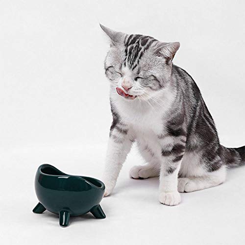 Cuencos Gatos Ceramica, Cuencos Gatos Mueble, Cuencos para Mascotas de Primera Calidad para Proteger la Columna Vertebral del Gato para Alimentos y Agua Cuencos Antideslizantes para Perros