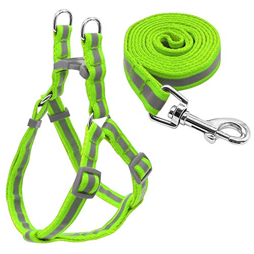 Cuerda Arnés Perro Pequeño Y El Correo Reflexivo Perros De Perrito Chaleco Del Arnés Del Animal Doméstico (Color : Green, Size : Medium)