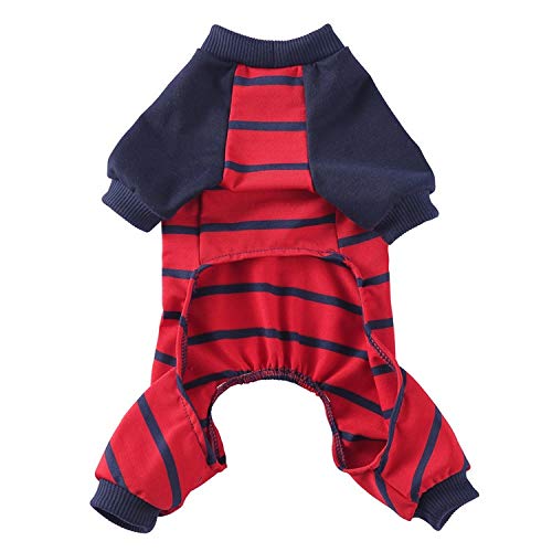 Datouya Ropa de Perro Ropa de hogar Ropa de algodón Ropa de hogar Pijamas de Cuatro Patas roja Ropa cómoda para Perros (Color : Red, Size : X-Large)