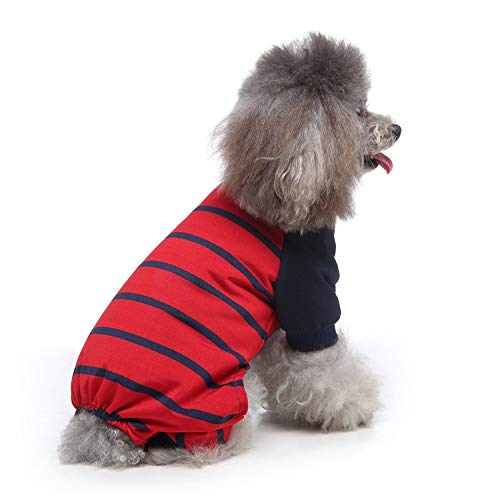 Datouya Ropa de Perro Ropa de hogar Ropa de algodón Ropa de hogar Pijamas de Cuatro Patas roja Ropa cómoda para Perros (Color : Red, Size : X-Large)