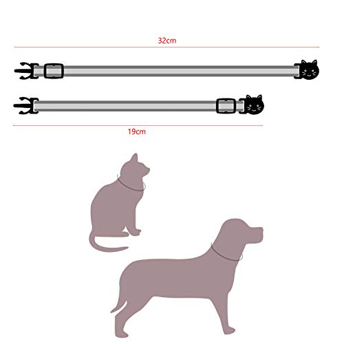 DESON 12pcs Collar Gato, Collar Reflectante de Gato, Collares para Gato con Campana (20-30cm)