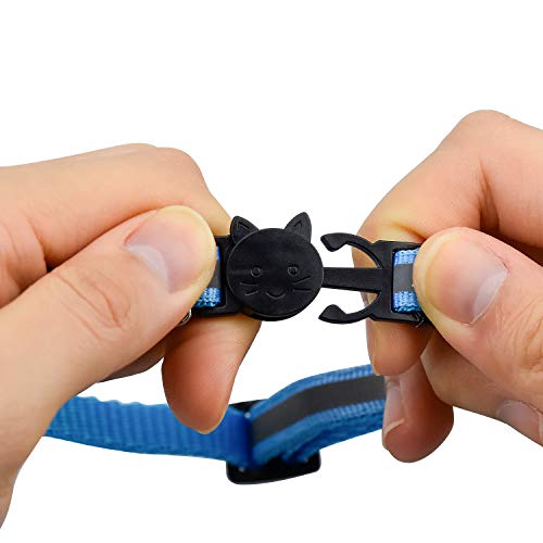 DESON 12pcs Collar Gato, Collar Reflectante de Gato, Collares para Gato con Campana (20-30cm)