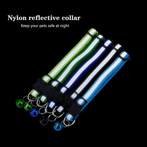 DESON 12pcs Collar Gato, Collar Reflectante de Gato, Collares para Gato con Campana (20-30cm)
