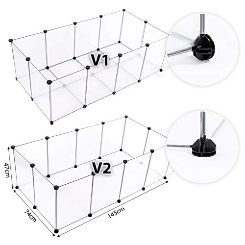 dibea Valla Para Animales Parque Para Mascotas Recinto Interior Ampliable 145X74X47 Cm