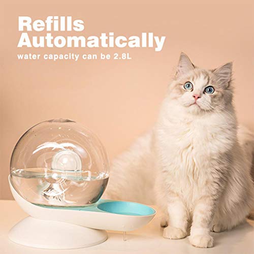 Dispensador de agua para perros, bebedero por gravedad del gato Forma de caracol Fuente automática de agua para gatos Dispensador de tazón de agua para perros - Nivel de agua fácil de ver- 2.8L