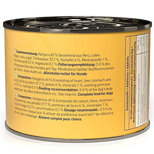 Dogz finefood Perros Forro No. 6 Canguro 200 g, 6 Unidades (6 x 200 g)