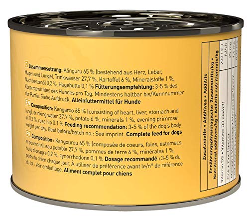 Dogz finefood Perros Forro No. 6 Canguro 200 g, 6 Unidades (6 x 200 g)