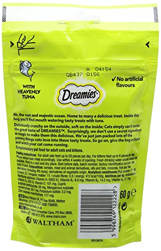 Dreamies -Golosinas para gatos, sabor: Tonno, 60 g (Pack of 8)