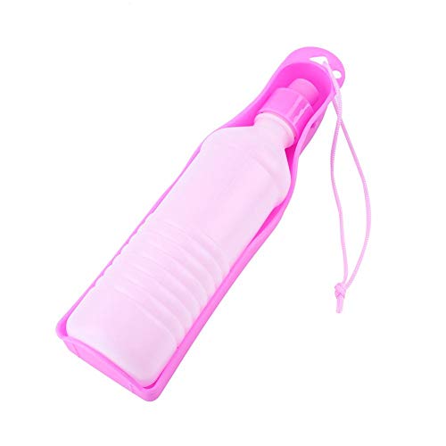 Fdit - Botella de agua portátil con dispensador de agua (250 ml/500 ml), color rosa