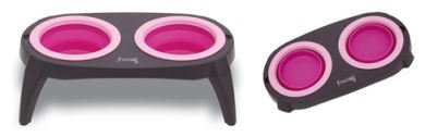Freedog FD9000060 - Comedero Travel, para Perro y Gato, Color Rosa