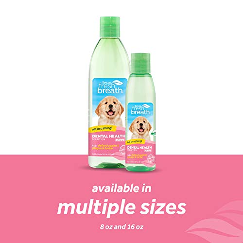 Fresh Breath de TropiClean - Aditivo de Cuidado Bucal para el Agua para Cachorros - Sin Cepillado - Combate la Placa y el Sarro - 473 ml