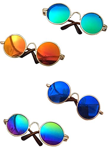 Gafas de sol redondas para gatos o perros pequeños, MMY, marco de metal, 1 unidad