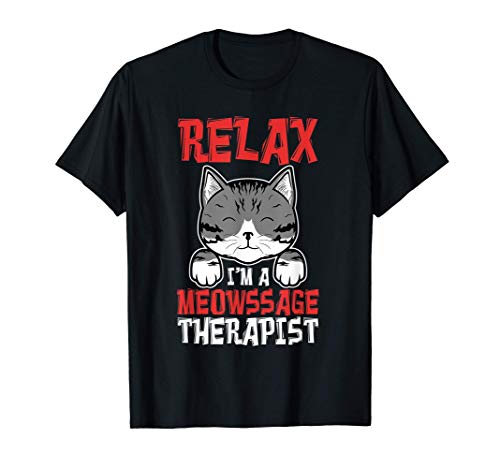 Gato, Felino, Terapia, Masaje, Resaca, Relax, Gato, Camiseta