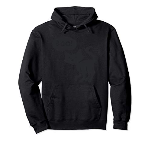 Gato Negro Feliz Halloween Divertido Gatito Dibujo de Carica Sudadera con Capucha