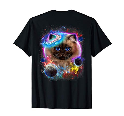 Gato siamés en el espacio exterior y la galaxia Camiseta