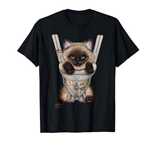 Gato siamés en portabebé Camiseta