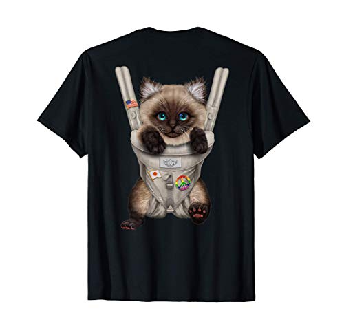 Gato siamés en portabebé Camiseta