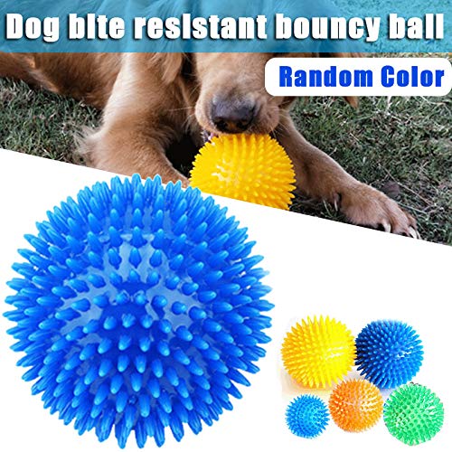 Gelentea Juguete para perros con sonido de bola animosa para perros Molar limpieza de dientes resistente a la mordedura de la bola con pinchos para masticar juguetes para perros y mascotas